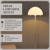 Modern Floor Lamp with Double-Layer Lampshade, in Metal and Acrylic, diameter 35x150 cm, White