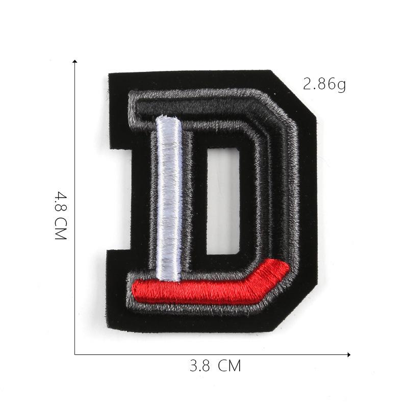 Duoku Embroidery 26 English Letters Three-Dimensional Embroidery Hat Emblem Badge Ironing Velcro Patch Clothing Accessories Cloth Sticker