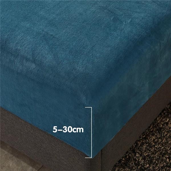 Warm Flannel Fitted Sheet with Elastic Band for Single/Double Bed Super Soft Warm Fitted Protector Cover Skin-friendly Mattress Cover