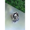 Кольцо с черепом крестоносца, регулируемое состаренное мужское кольцо с серебряным покрытием