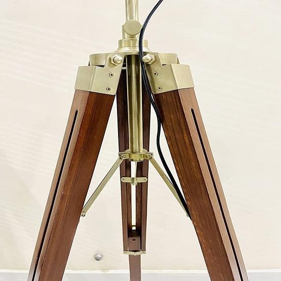 Handmade Wooden Tripod Fan Shape 5 Light Floor Lamp with Morden Looks Adjustable Wooden Tripod Floor Lamp Christmas Gifts Home Decor