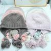 Russian rabbit velvet warm knitted hat winter fringed warm soft waxy rabbit fur ear protection hat outdoor bag head wool hat