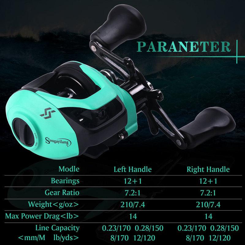 Комбинированные катушки для удочек для наживки с 4-секционными удилищами для наживки, 12 + 1BB, набор для кастинговой катушки