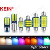 KEIN 2PCS 12V 24V T10 Festoon BA9S W5W C5W C10W 5W5 T4W 28mm 31mm 36mm 39mm 41mm Truck Car Light Interior Led Bulb Signal Lamp