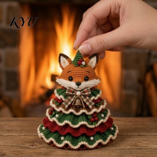 Craft Supplies for Beginners Animal Christmas Tree Crochet Kit, DIY Highland Cow Cute Step by Knitting Guide Dachshund Cat Crafting Kit Beginners,