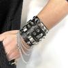 3pcs /1pcsMen'S Punk Rock Studded Bracelet Set, PU Leather Bracelet, There May Be Slight Color Differences, Please Refer