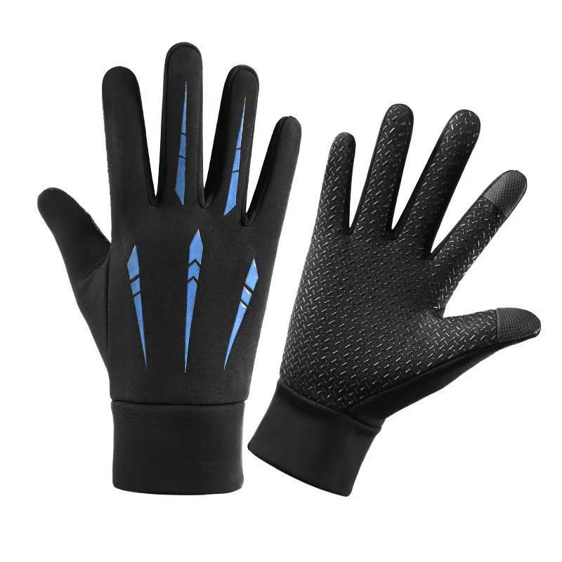 Men's Autumn Waterproof Full Finger Touchscreen Cycling Gloves with Velvet Lining for Outdoor Fitness and Mountaineering.