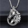 New Hot Selling Fashion Men's Personalized Creative Design Trendy Diamond Horse Pendant Necklace