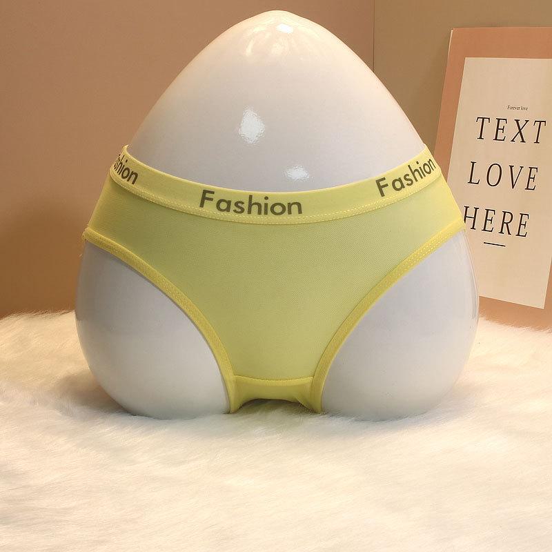 Breathable Mesh English Letter Sports Style Ultra-Thin Women's Briefs