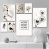 And Prints Plant Wall Pictures For Living Room Decor White Rose Flower Feather Dandelion Wall Art Canvas Painting Nordic Posters