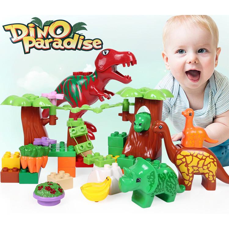 40pcs Dinosaur Paradise Themed Assembly Building Blocks Set Children Puzzle Toys For Creative Kids