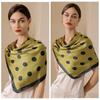 Elegant Women's Silk Scarf Soft Hijab Shawl Wraps Fashion Dot Print Silk Scarf  Bandana