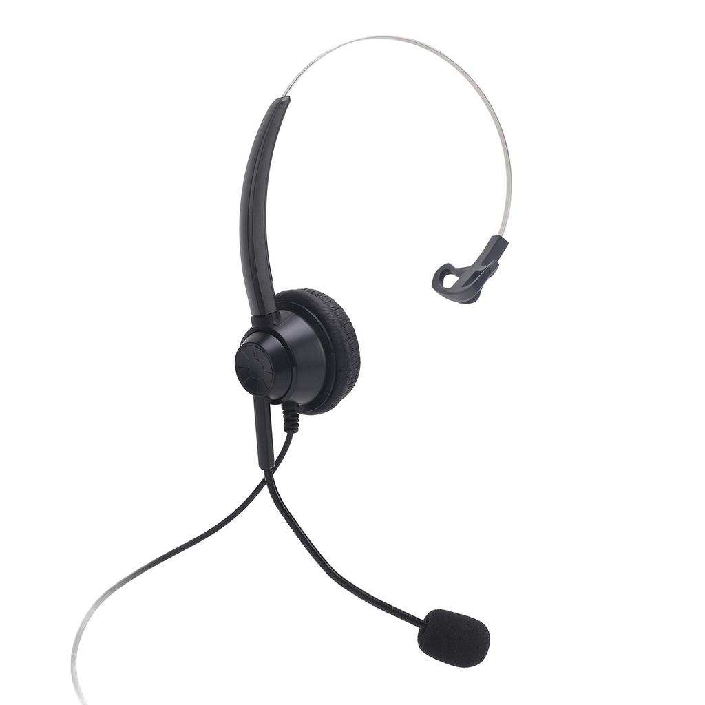 Telephone Headset with Noise Cancelling Microphone Single Ear Support USB C To USB 3.5mm Connector