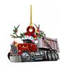 Yousheng Christmas Vehicle Ornament Acrylic Truck Tractor Airplane Christmas Tree Ornament for Holiday Party Decoration