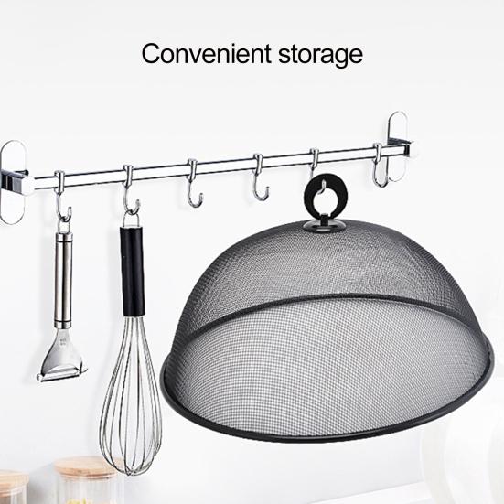 2 шт. Крышка для еды Сверхпрочная Нержавеющая сталь Мелкая сетка Портативная ручка Круглая Пылезащитная Многофункциональная Стол Улица Пикник