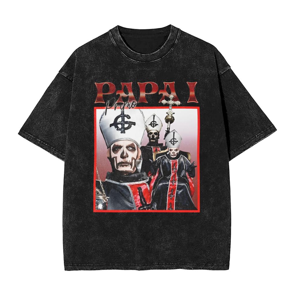 Retro Style Scarious Ghost Band T-Shirt Harajuku T Shirts Short Sleeves Tops Summer Cotton O Neck Oversized Clothes