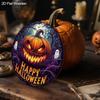 Happy Halloween Wooden Sign with Terrifying Pumpkin Pattern - Unique Figurine Ornaments - Ideal for Front Door, Farm, Porch Decor