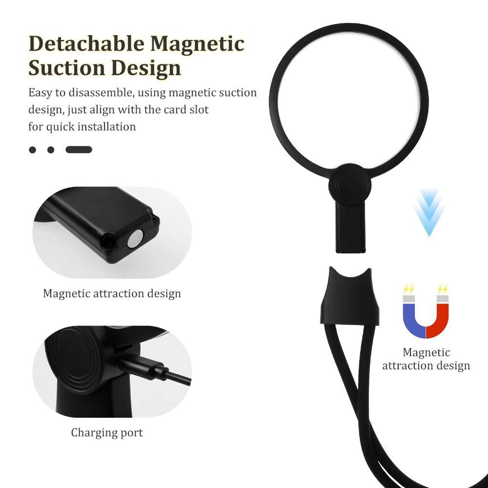 3 Color LED Lights Hands Free Magnifier Hanging Neck Magnifying Glass  Electronics Repair