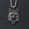 Fashion Vintage Viking Wolf Head Pendant for Men Boy Punk Titanium Steel Animal Amulet Necklace Jewelry Gift