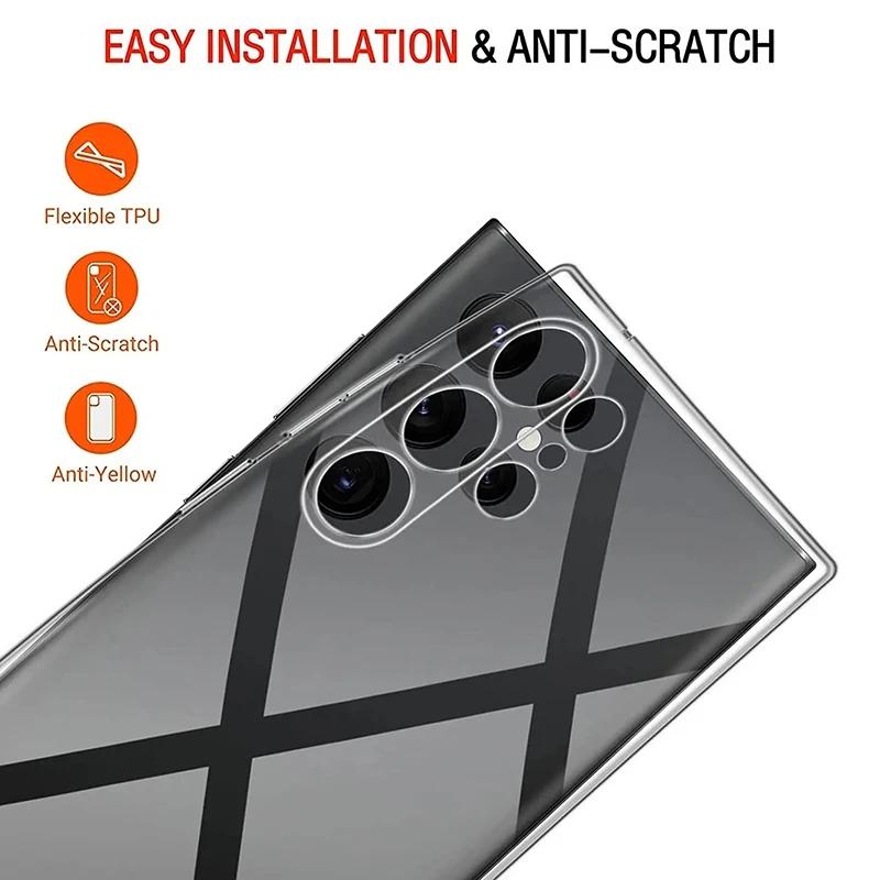 Мягкий силиконовый прозрачный чехол для Samsung Galaxy S24 S23 Ultra Plus A05S A15 A25 A34 A54 A23 A33 A53 A73 A04S A14 A24 A34 A13 A32 A52 A72 5G 4G задняя крышка