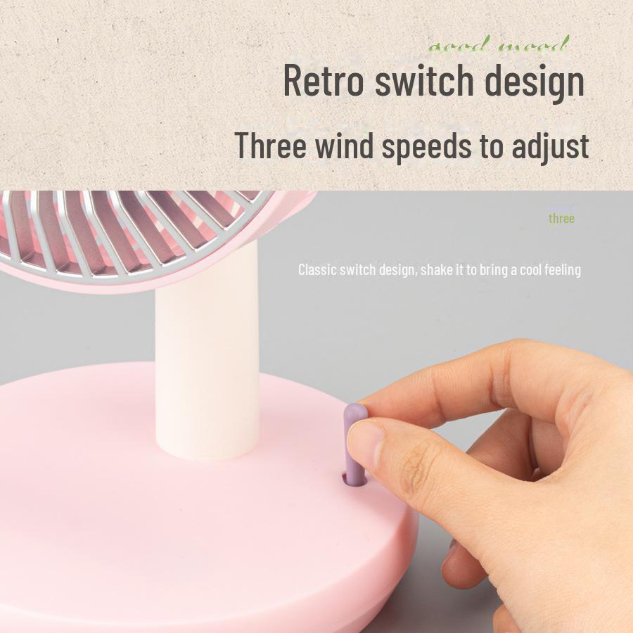 Стильный компактный настольный вентилятор 2022 года с зарядкой через USB и тремя скоростями вращения
