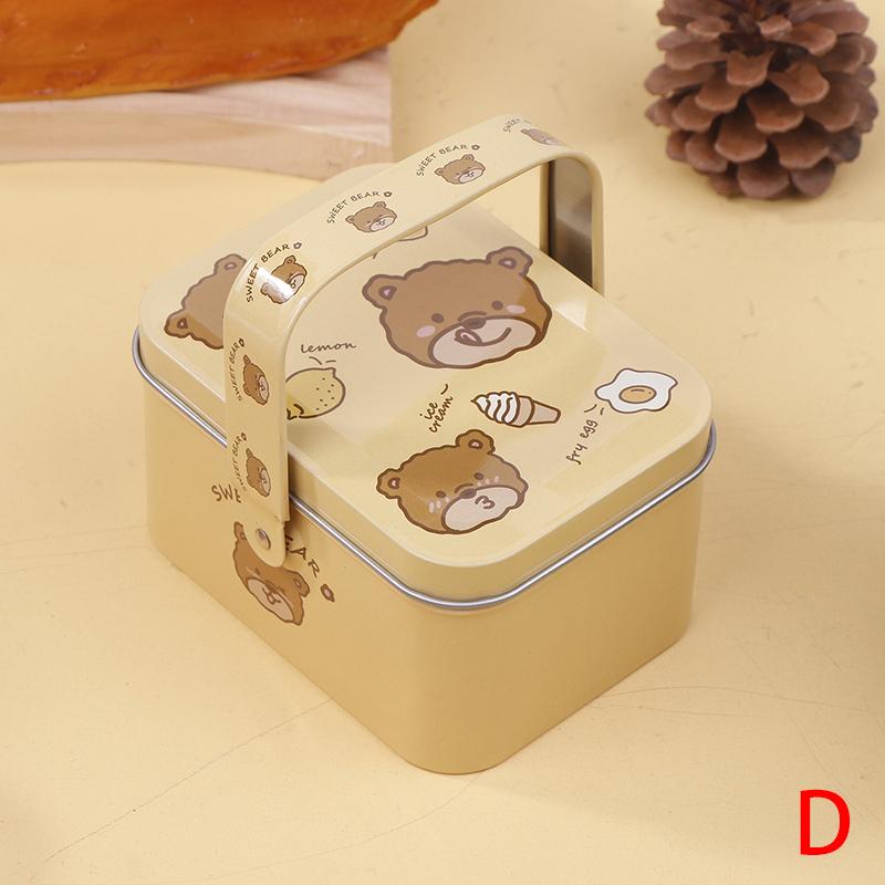 Рождественская жестяная коробка для печенья, подарочная упаковка, банка для конфет, контейнеры для хранения мультфильмов, сладкие праздничные принадлежности с ручкой