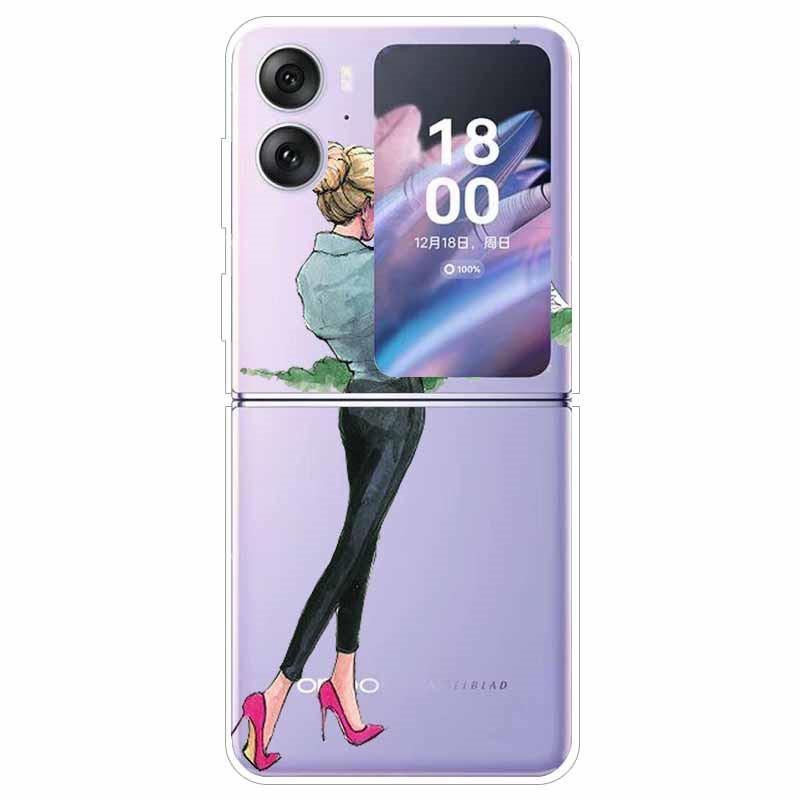 Для Oppo Find N2 Flip Чехол CPH2437 Прозрачный Жесткий ПК Чехол для Телефона для Oppo Find N2 Flip Funda N 2 Flip Защитный Coque