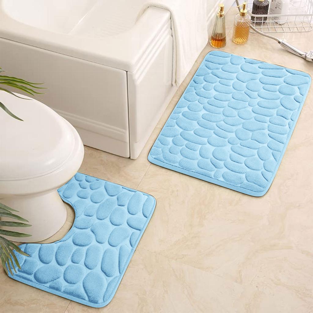Нескользящий коврик для ванной 50 х 80 см и коврик для туалета 50 х 40 см, набор ковриков для ванной из 2 предметов, мягкий коврик для ванной, моющиеся коврики для ванной комнаты