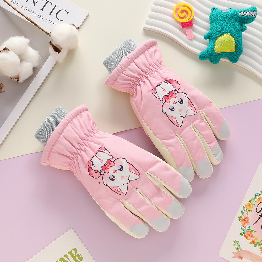 Ветрозащитные детские зимние лыжные и велосипедные перчатки - Водоотталкивающие, на флисовой подкладке, Морозостойкие для мальчиков и девочек