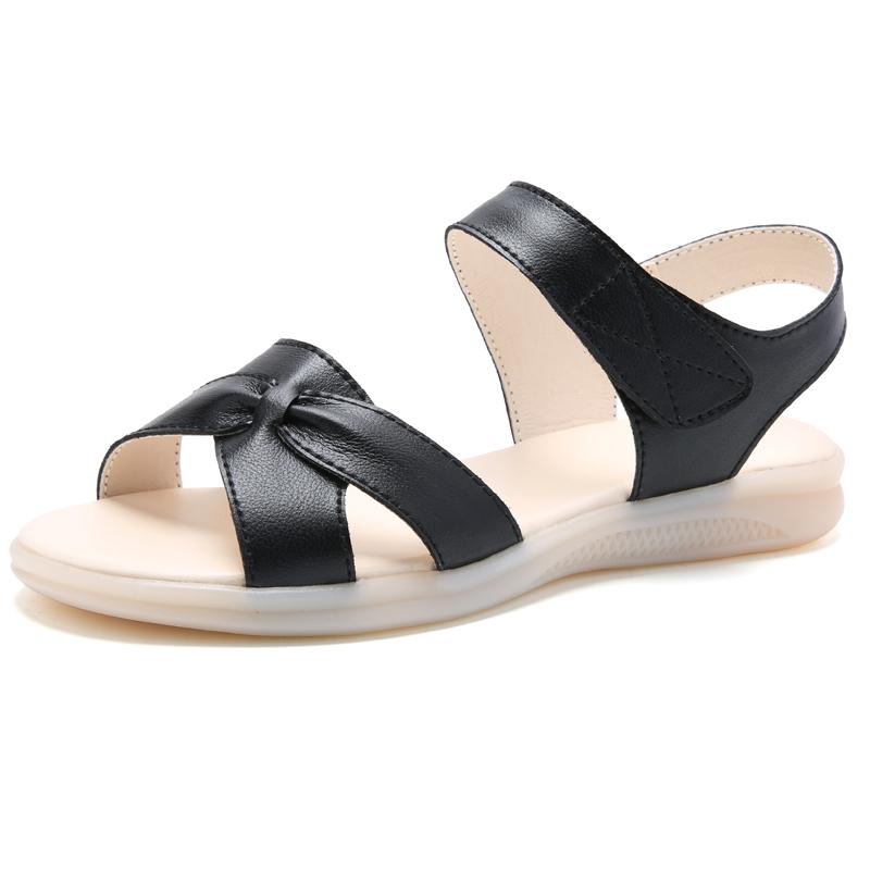 Женские коричневые сандалии, повседневные туфли на плоской подошве, простые сандалии с открытым носком для мамы