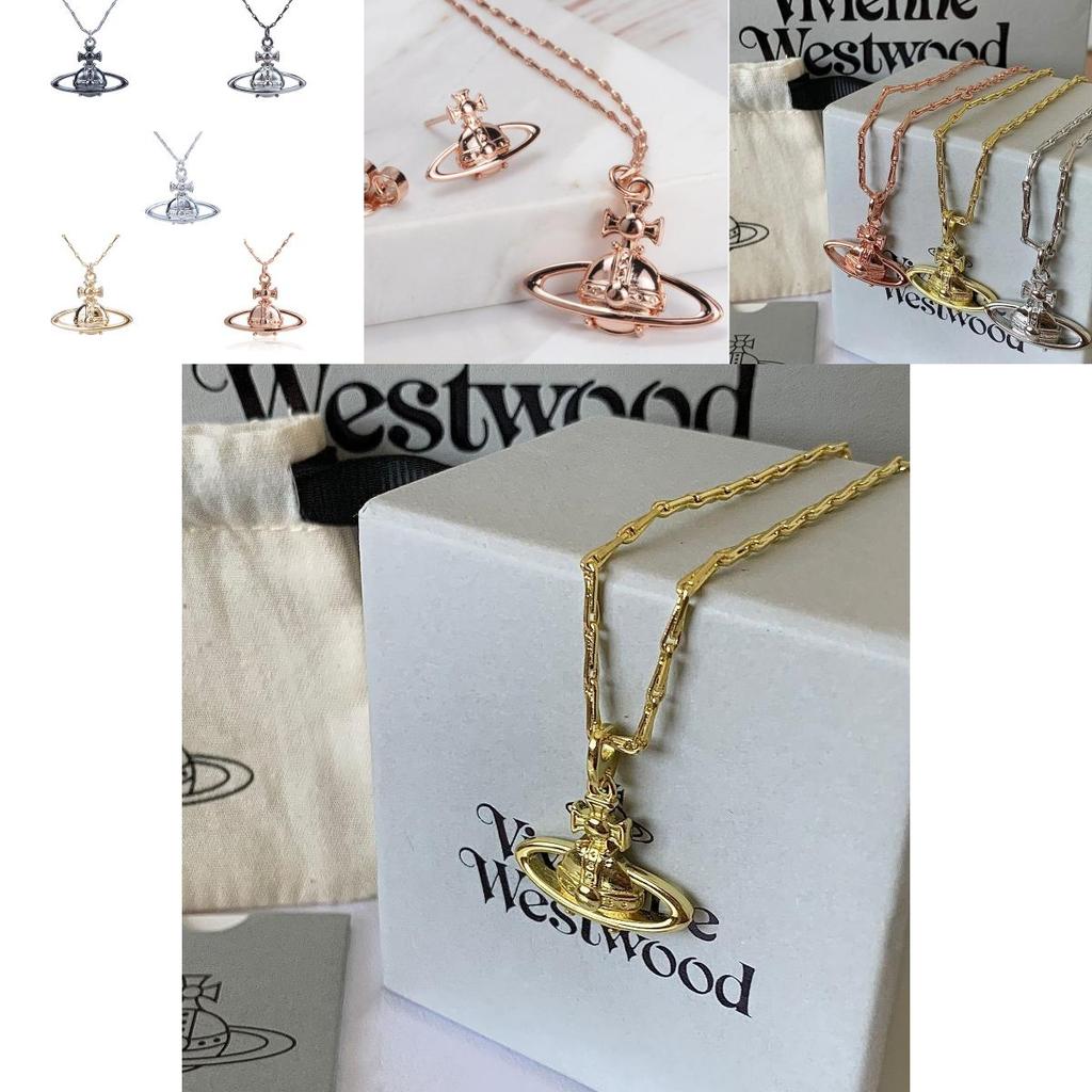 Vivienne Westwood Коллекция Suzie Рельефное Серебряное Ожерелье и Браслет U-образной и Геометрической Формы Медный Материал Гальванизированная Цепочка для Ключицы