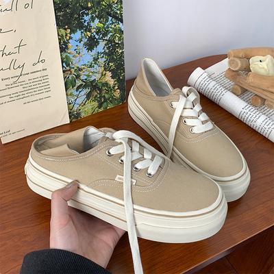 Кеды с полупяткой женские 2025 новая весна ретро двухсторонние тканевые туфли женские в гонконгском стиле универсальные кеды ins тренд