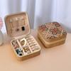 Retro high-end printed jewelry box, portable earrings, ring box, jewelry packaging, storage box, jewelry box.