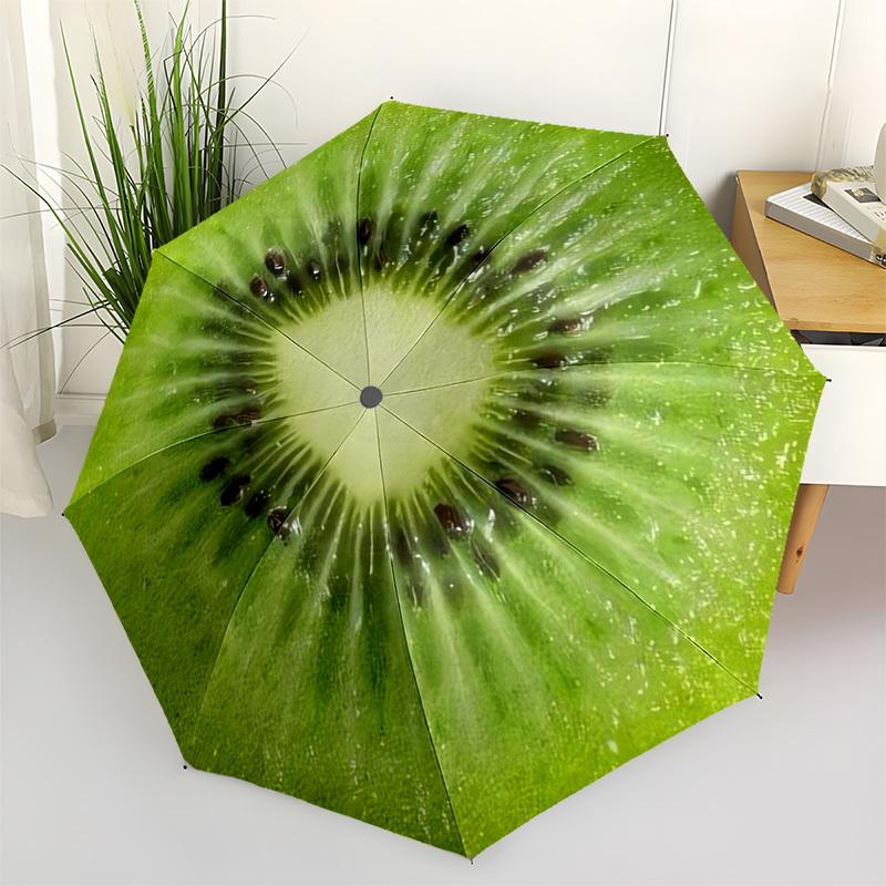1pc Kiwi Fruit Slice Umbrella with Plastic Handle,Suitable for All Seasons Home Travel Outdoor UmbrellaM893