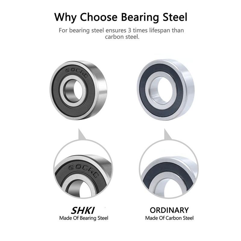 10PCS 608 2RS /608ZZ Ball Bearings – Bearing Steel and Double Rubber Sealed Miniature Deep Groove Ball Bearings