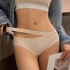 New Ice Silk Panties for Women Low Waist Letter Cross Pure Desire Sexy Seamless Underwear