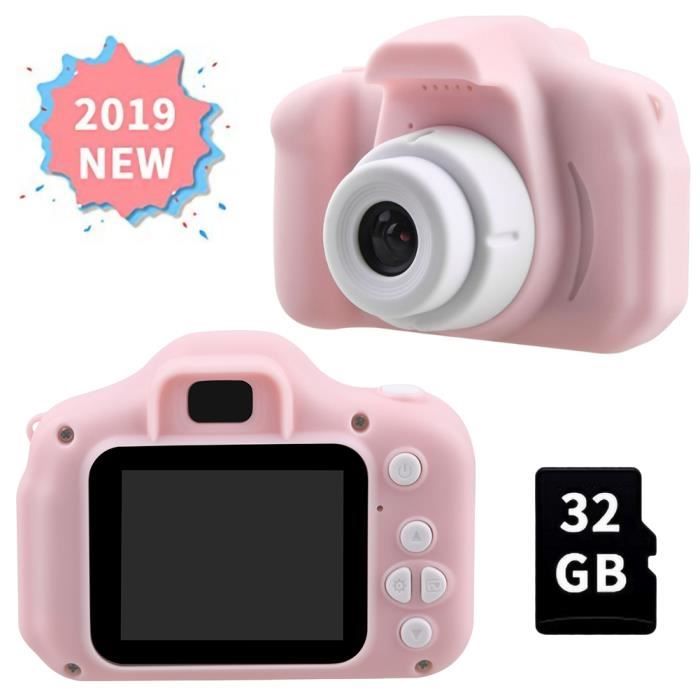Appareil photo numérique - ALLONSCD - Kids Camera - 12MP - 1080p - 32Go - Rose