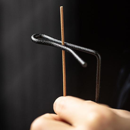 Incense Stick Holder with Wooden Tray Brass Inverted Incense Burner Ash Catcher Home Office