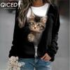 Autumn Winter Women's Printed Casual O-Neck Long Sleeve T-Shirt