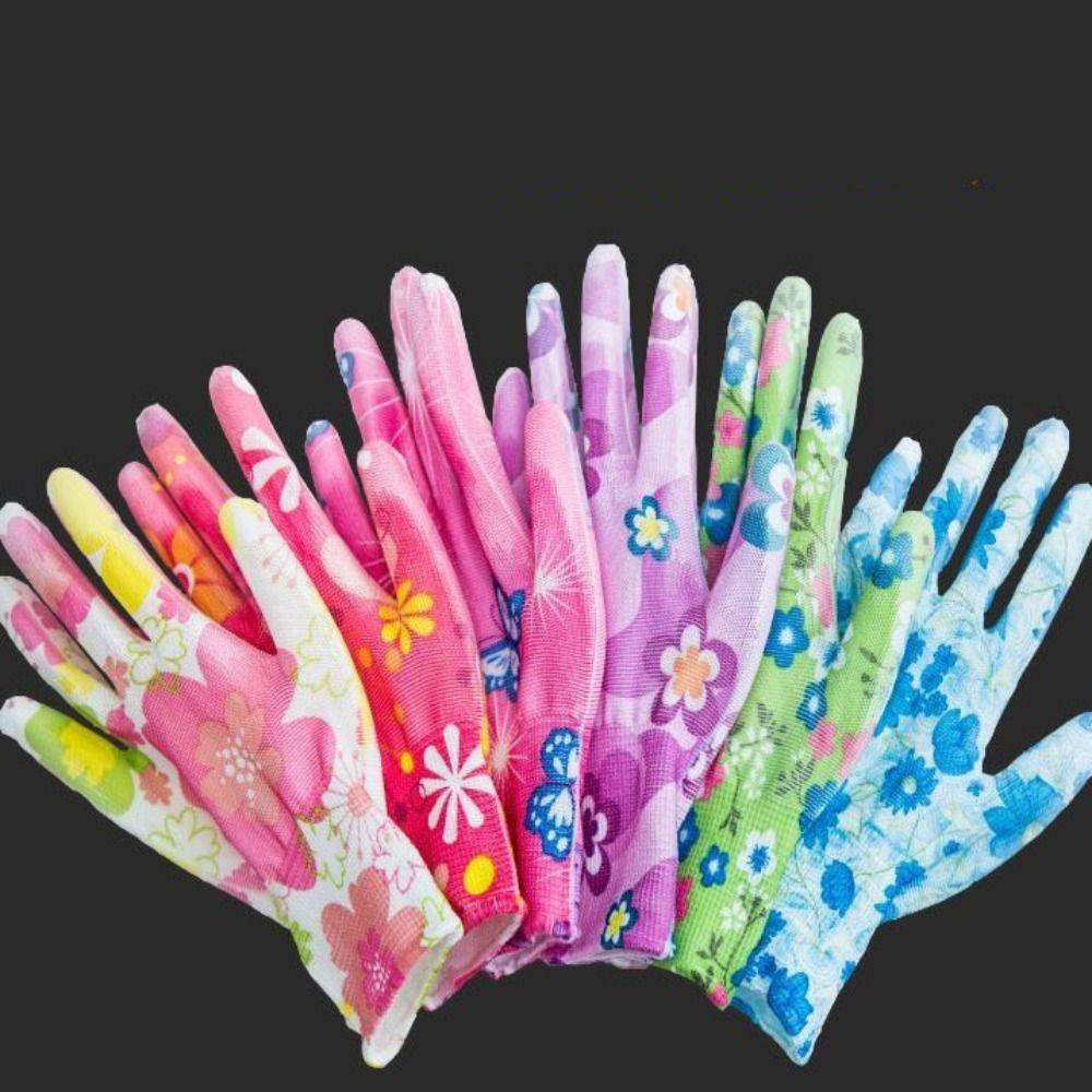 Рабочие перчатки из ПУ Перчатки для защиты труда из нейлона Садовые перчатки с покрытием на ладони Рабочие