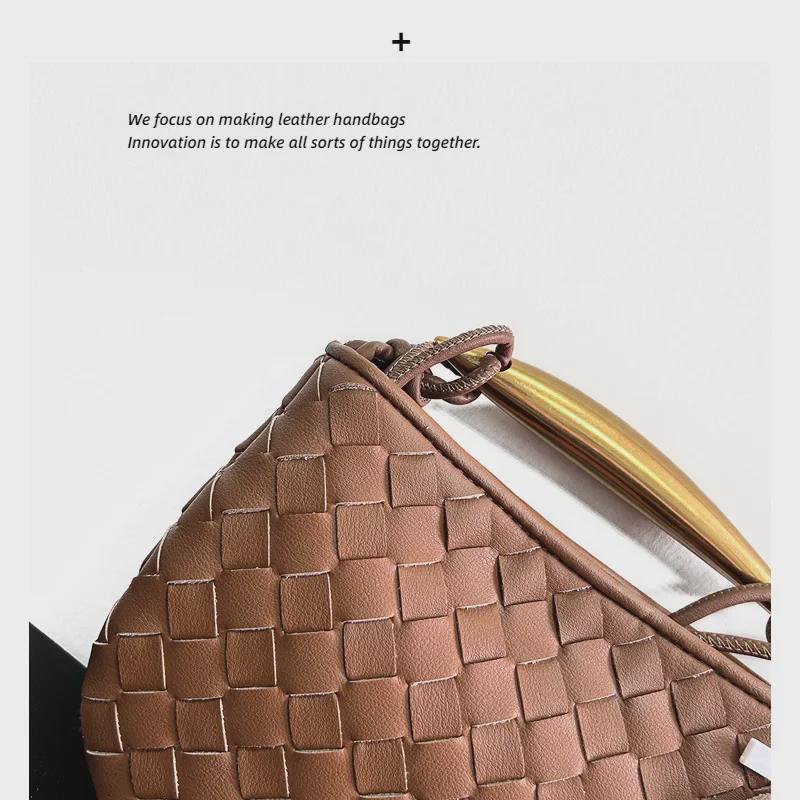 Плетеная кожаная дизайнерская сумка для пельменей: Стильная повседневная женская сумочка