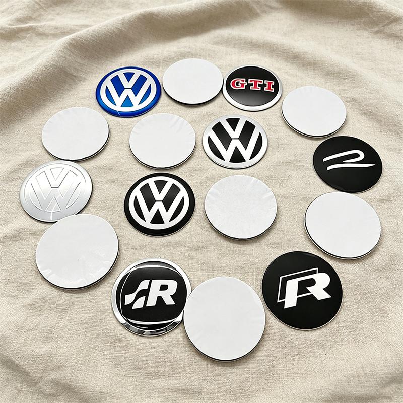 4Pc 56mm 60mm 65mm Car Logo Wheel Center Hub Caps Badge Sticker Emblem Decals For VW GTI Golf 6 Polo R-Line CC Passat Tiguan B7 EA1