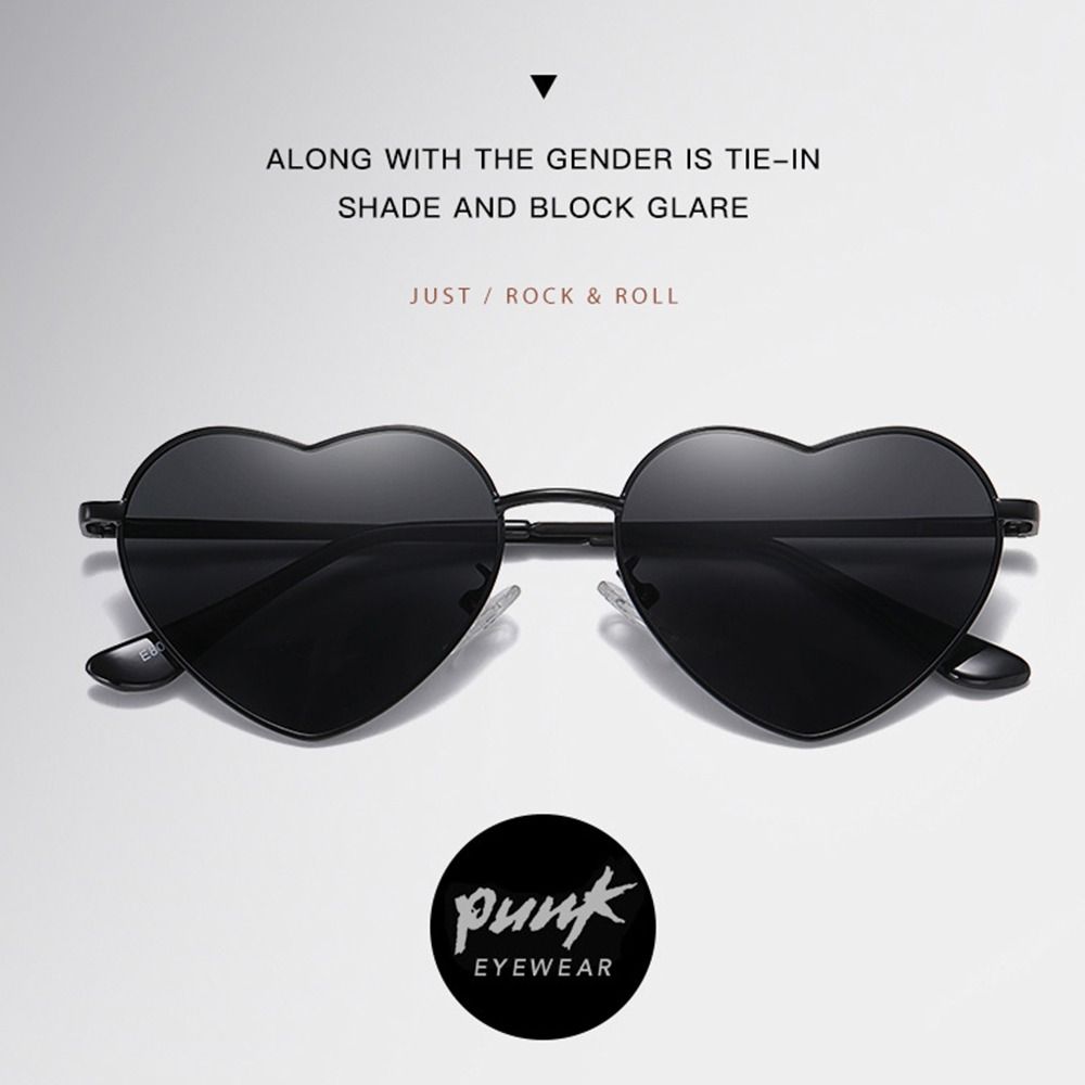 Vintage Fancy Accessories Metal Frame Heart-Shaped Sunglasses Shades 90s Glasses Heart Sun Glasses