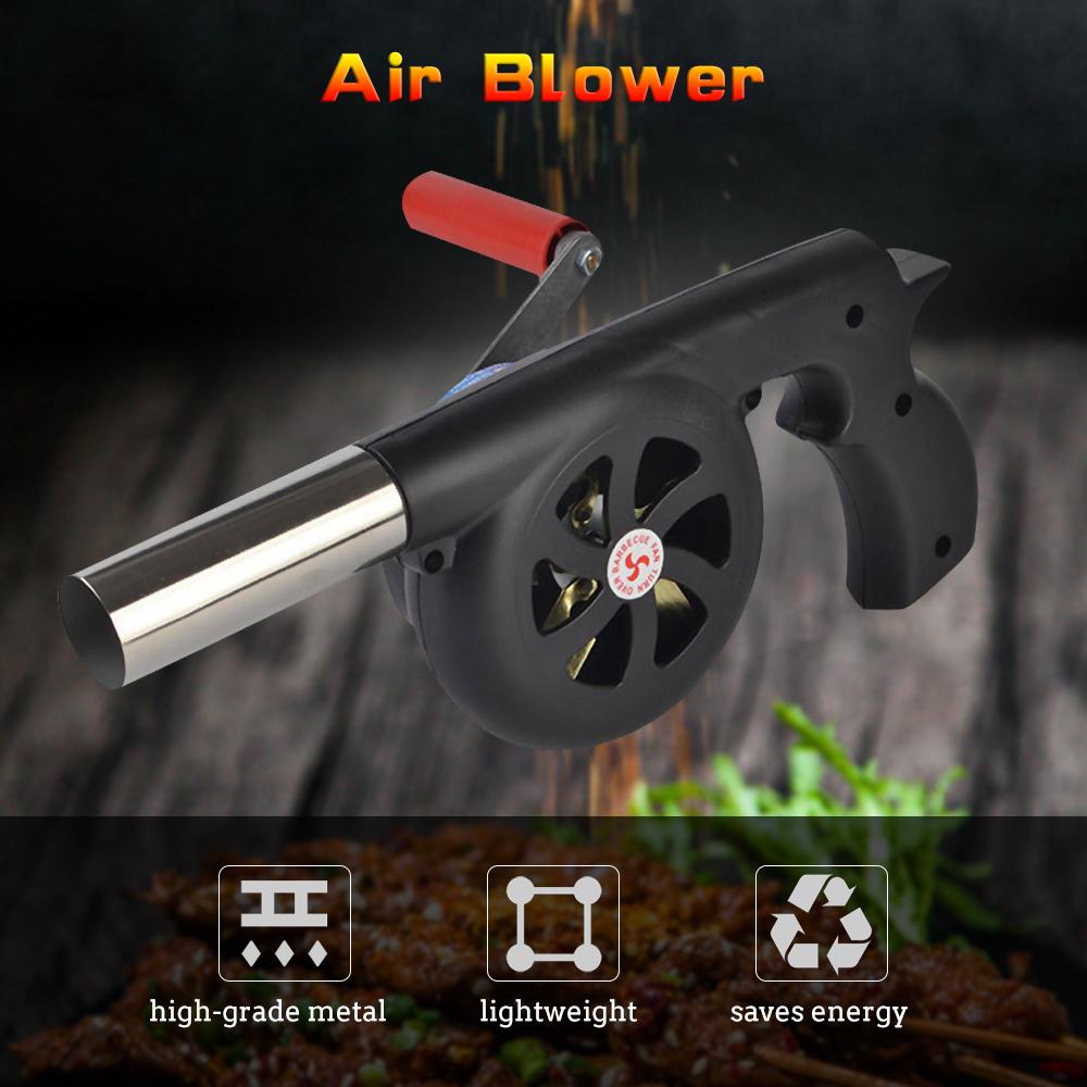 Outdoor Cooking BBQ Fan Air Blower Hand Crank Fan Air Blower Grill Picnic Camping Stove Accessories