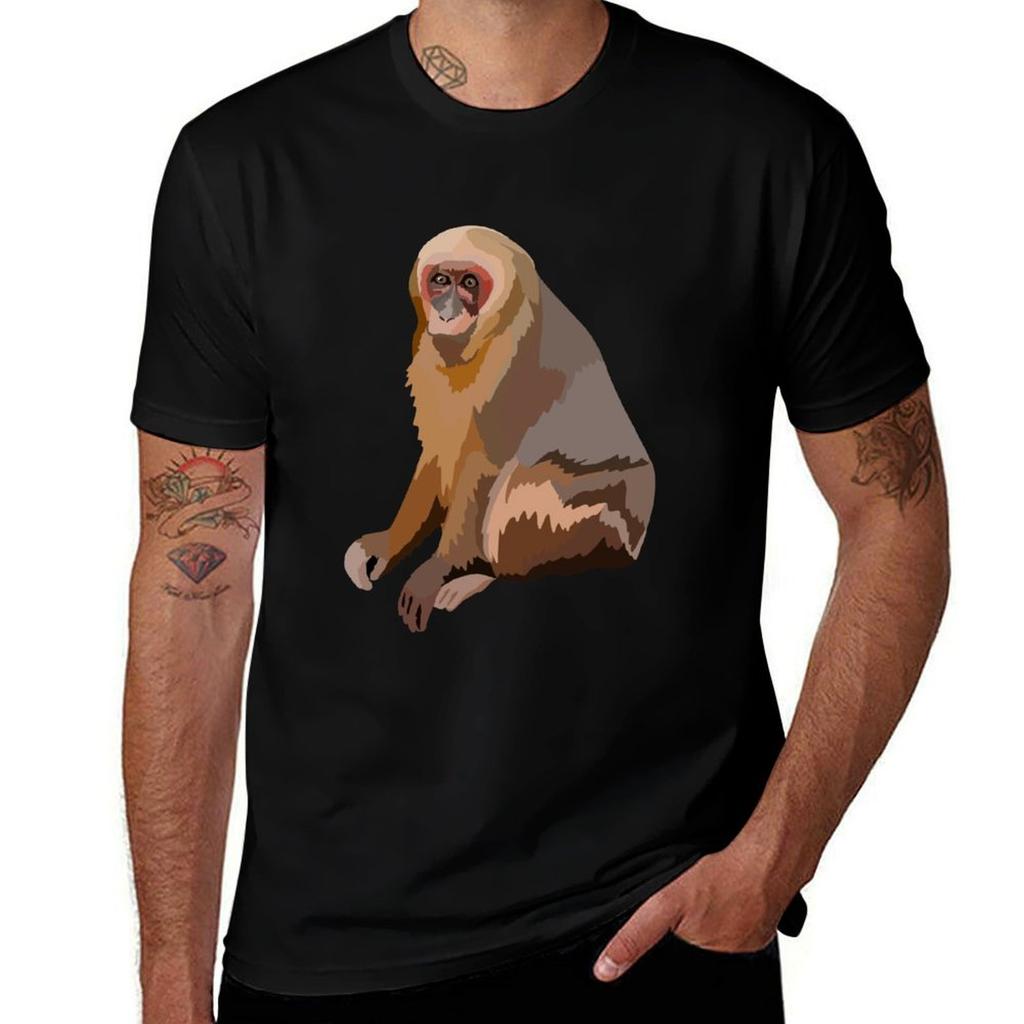 S Is For Stump Tailed Macaque Tshirt Outdoor Sports Short Sleeve Top