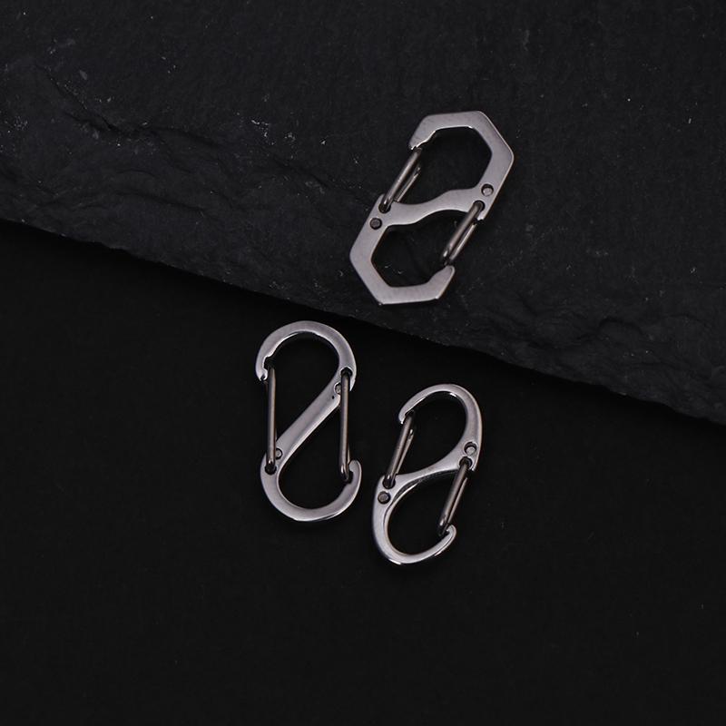 1Pc S Type Carabiner Metal Double Hooks Mini Keychain Lock Hook Anti-Theft Outdoor Camping Backpack Buckle Spring Snap Hooks