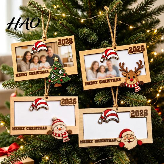 Christmas Tree Decoration with Money Slot 2Pcs Holder Hanging Ornament for Cash, Wooden Xmas Holiday Decoration, Reusable Cash Box Party Tabletop