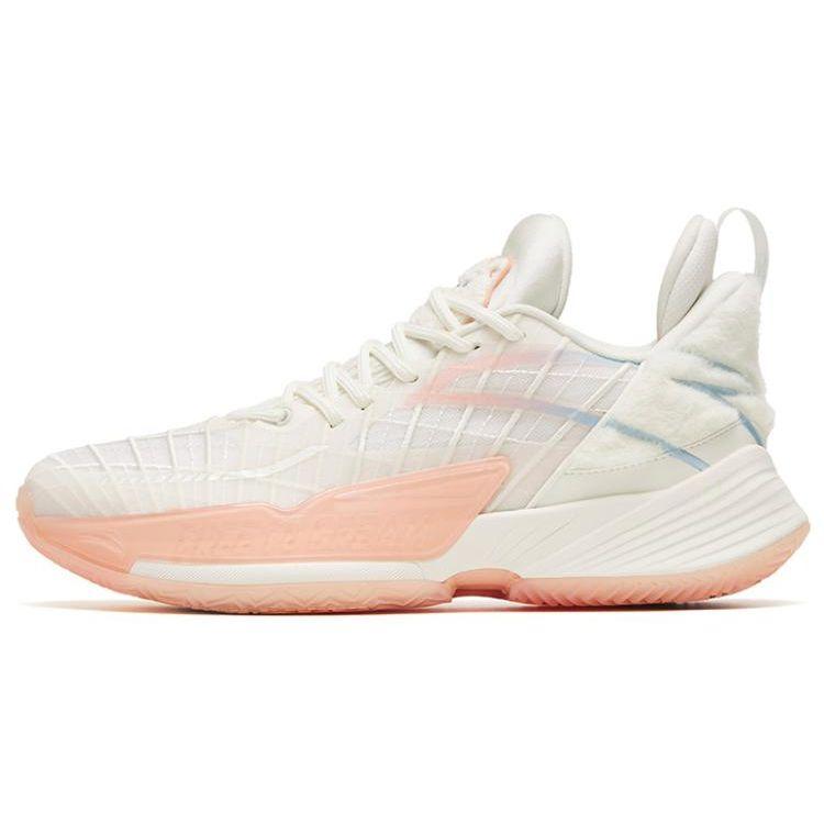 Anta Light Crazy 3 Samoyed Shock Absorption Non-Slip Wear-Resistant Low-Top Basketball Shoes Men Basketball Shoes White Pink 112241108-3