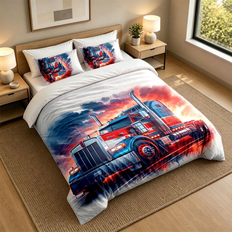 3Pcs Bedding SetKenworth Trucks Soft Bed Sheet and Two Pillowcases Home Bedroom Decor