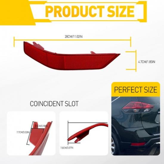 For 2017- Nissan Rogue Bumper Reflector Rear Light Case 2X Left & Right Side